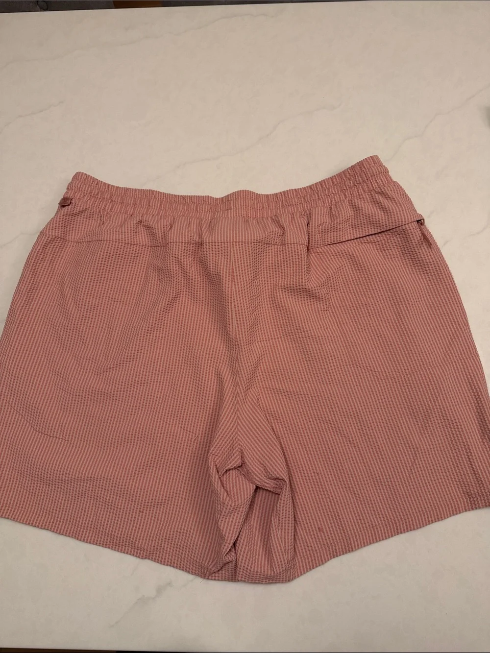 lululemon athletica Pink Seersucker Drawstring Swim Trunks